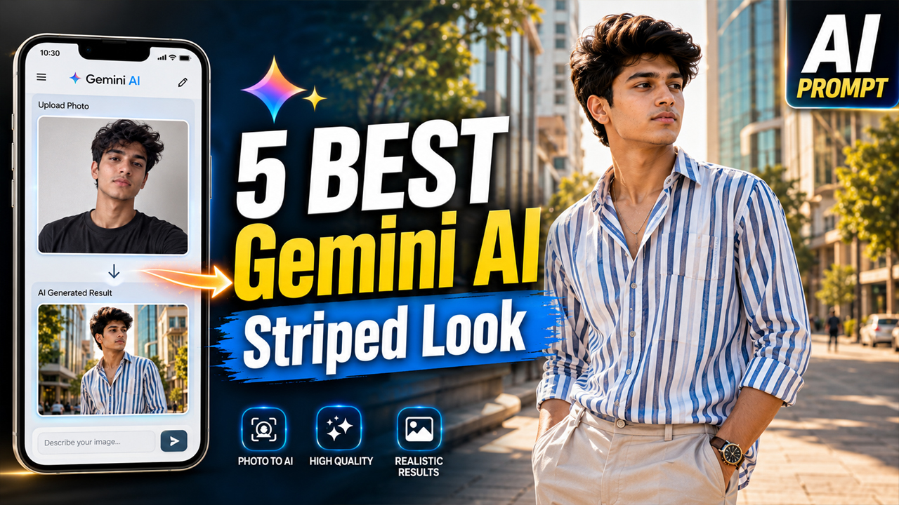 Best Gemini AI Photo Prompt for Boy Striped Look