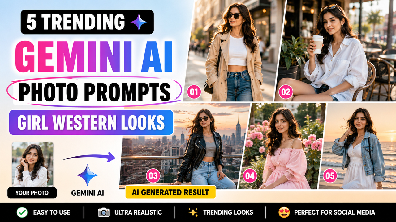Gemini AI Photo Prompts Girl Western Looks