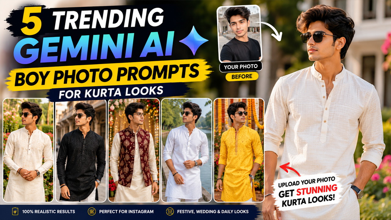 Gemini AI Boy Photo Prompts for Kurta Looks