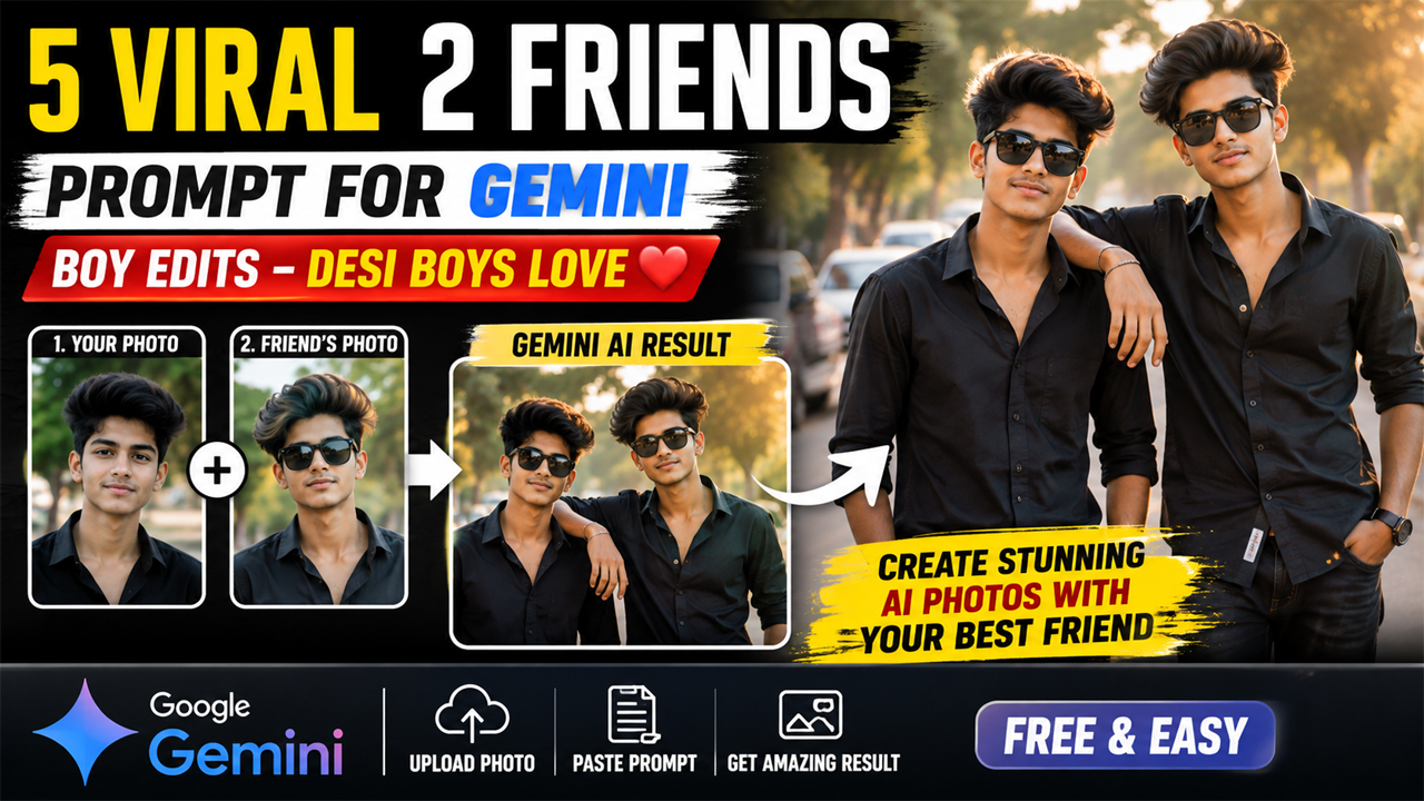 2 Friends Prompt for Gemini Boy Edits (Desi Boys Love)