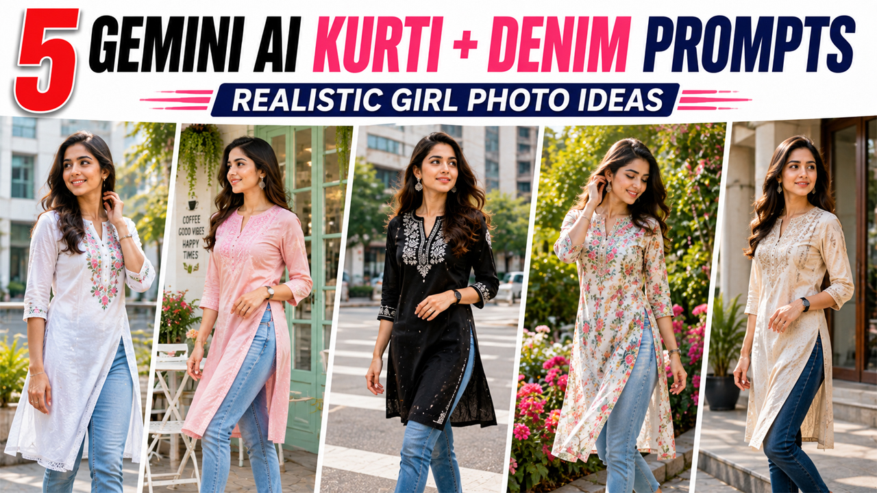 Gemini AI Girl in Kurti Denim Prompts That Go Viral